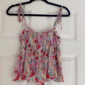floral spaghetti strap top